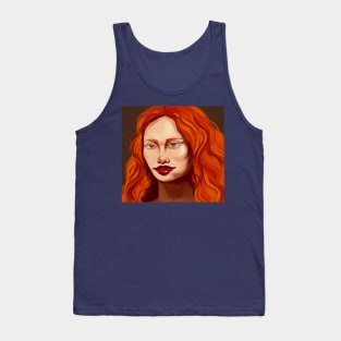 Red haired girl portrait print Tank Top